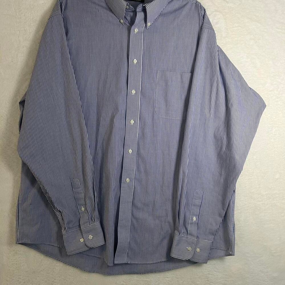 Claybrooke Mens XL 17.5 36/37 Pinstripe Wrinkle Free Button Down Shirt